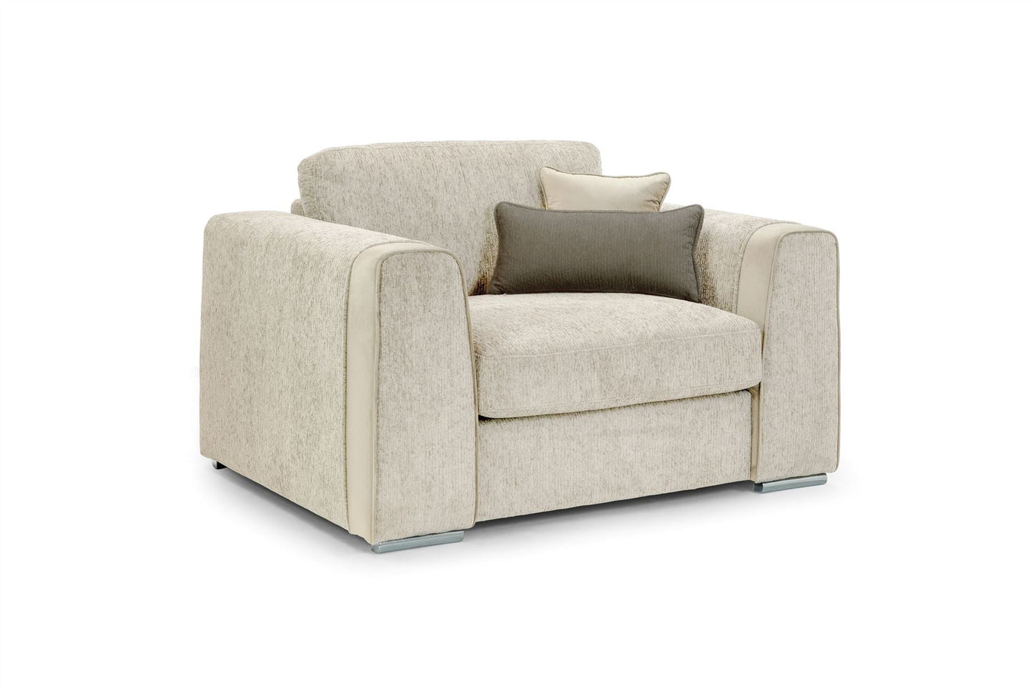 Natalie Beige Armchair with dimensions W140 x D103 x H90cm | Seat height 50cm | Seat depth 70cm | Seat width 85cm - Dreamy UK and Isle of Man