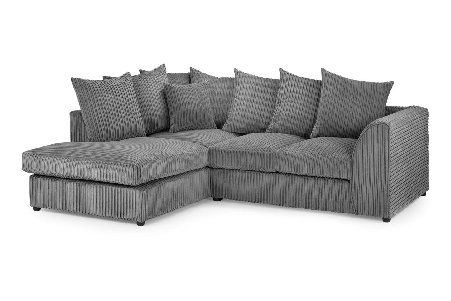 Harper Grey Left Hand Facing Corner sofa at Dreamy – W212 x L164 x D87 x H80cm with free Isle of Man and UK delivery