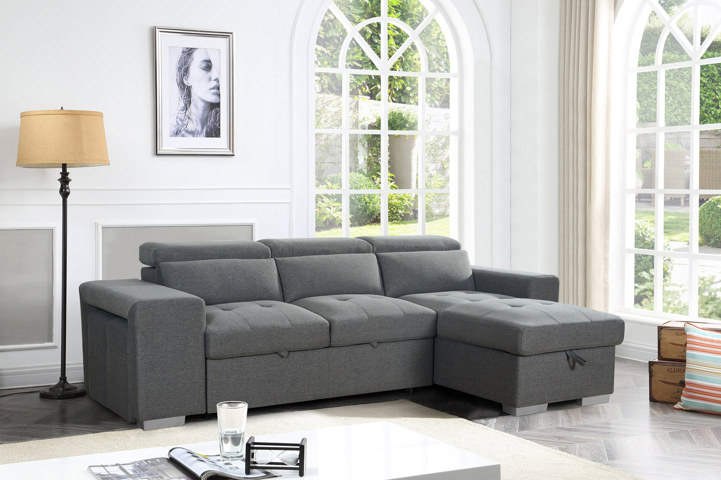 Ara Sofabed Grey Universal Corner at Dreamy furniture store