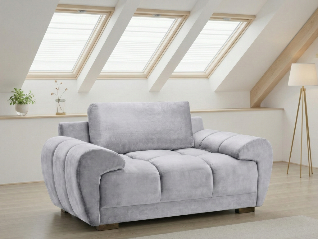 Azura Sofa Grey Armchair - luxury chenille sofa - Dreamy furniture
