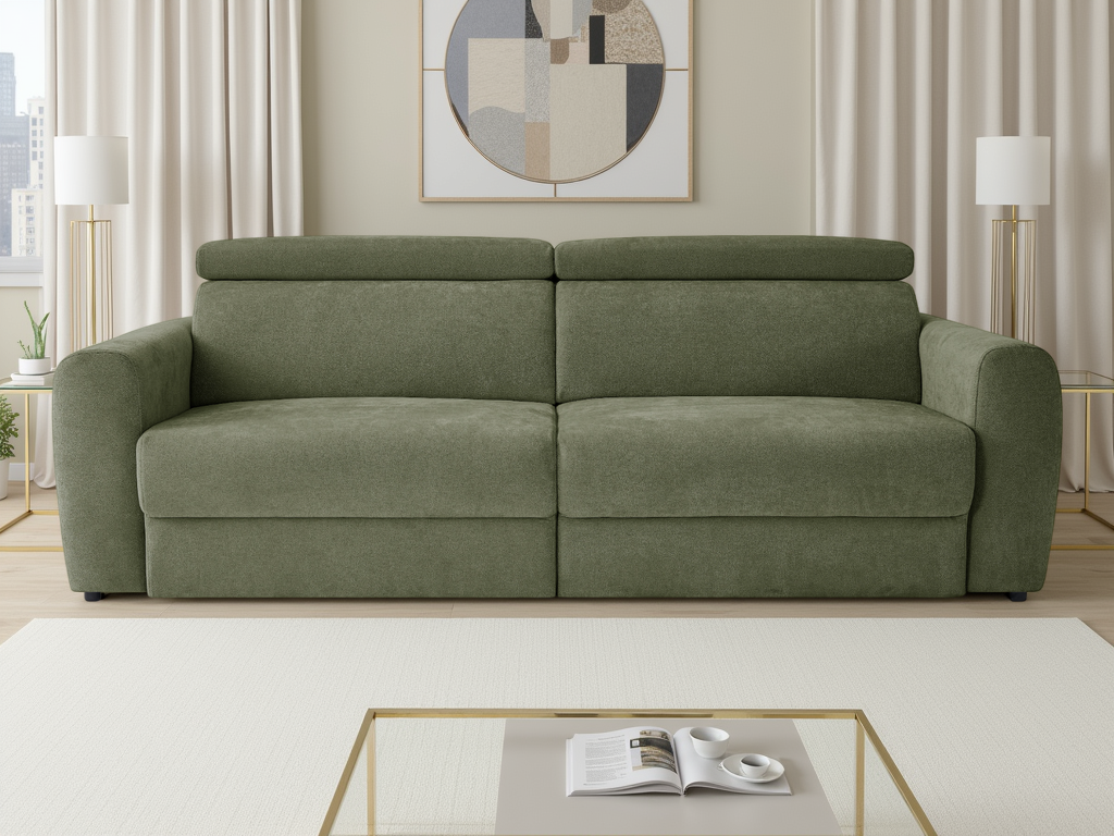 Dakota Electric Sofabed Green 3 Seater - premium sofabed with free Isle of Man and UK delivery