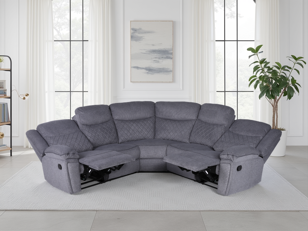 Mya Recliner Sofa Grey Fabric Large Corner from Dreamy - sofa with free Isle of Man and UK delivery