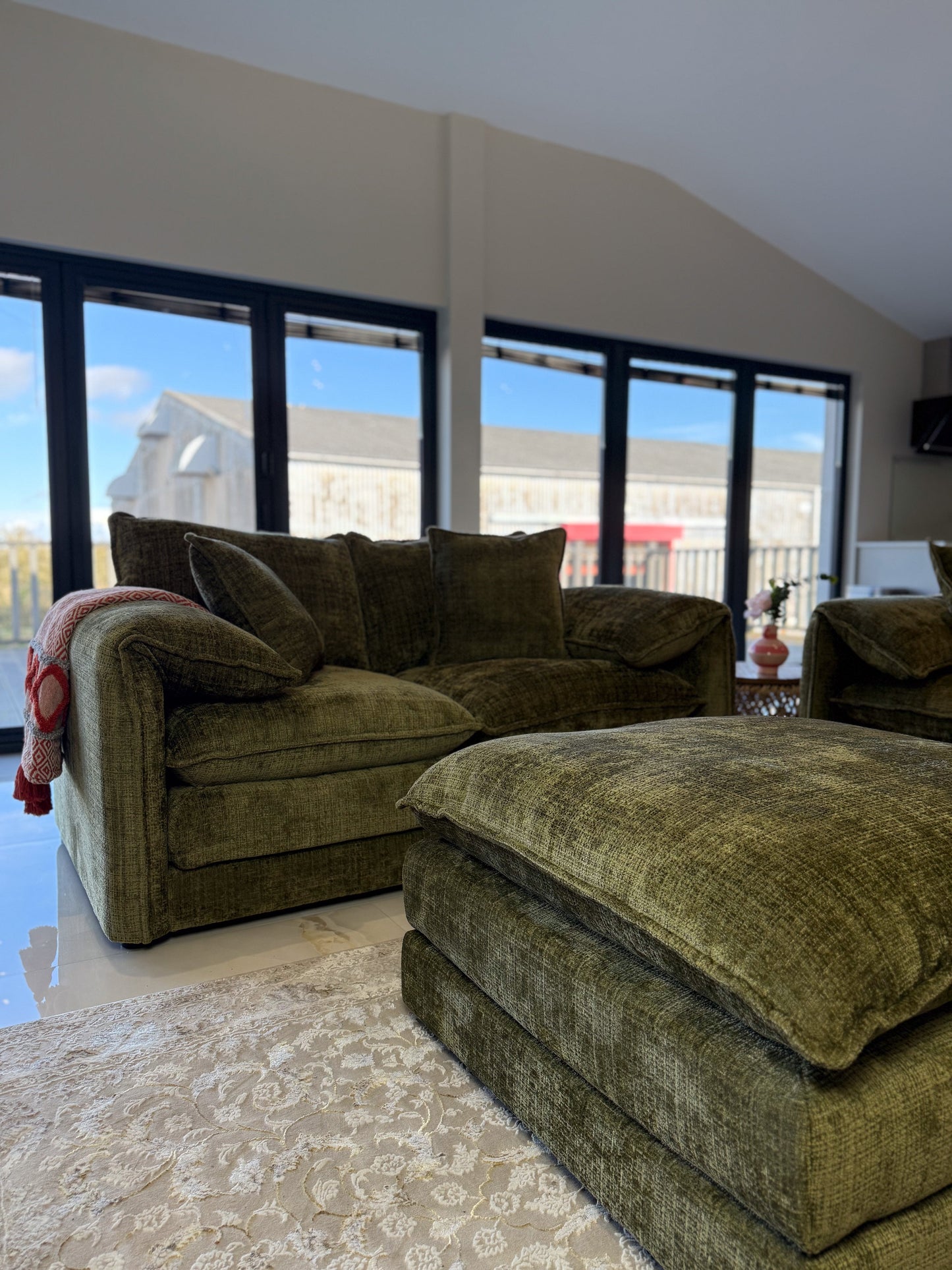 Sonia Sofa Green 2 Seater - premium sofa with free Isle of Man and UK delivery