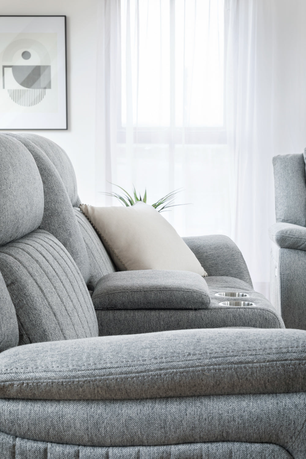 Lindy Electric Recliner Sofa Grey 2 Seater at Dreamy furniture store
