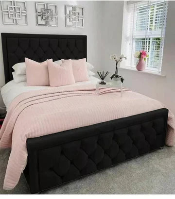 Regal Upholstered Plush Velvet Bed