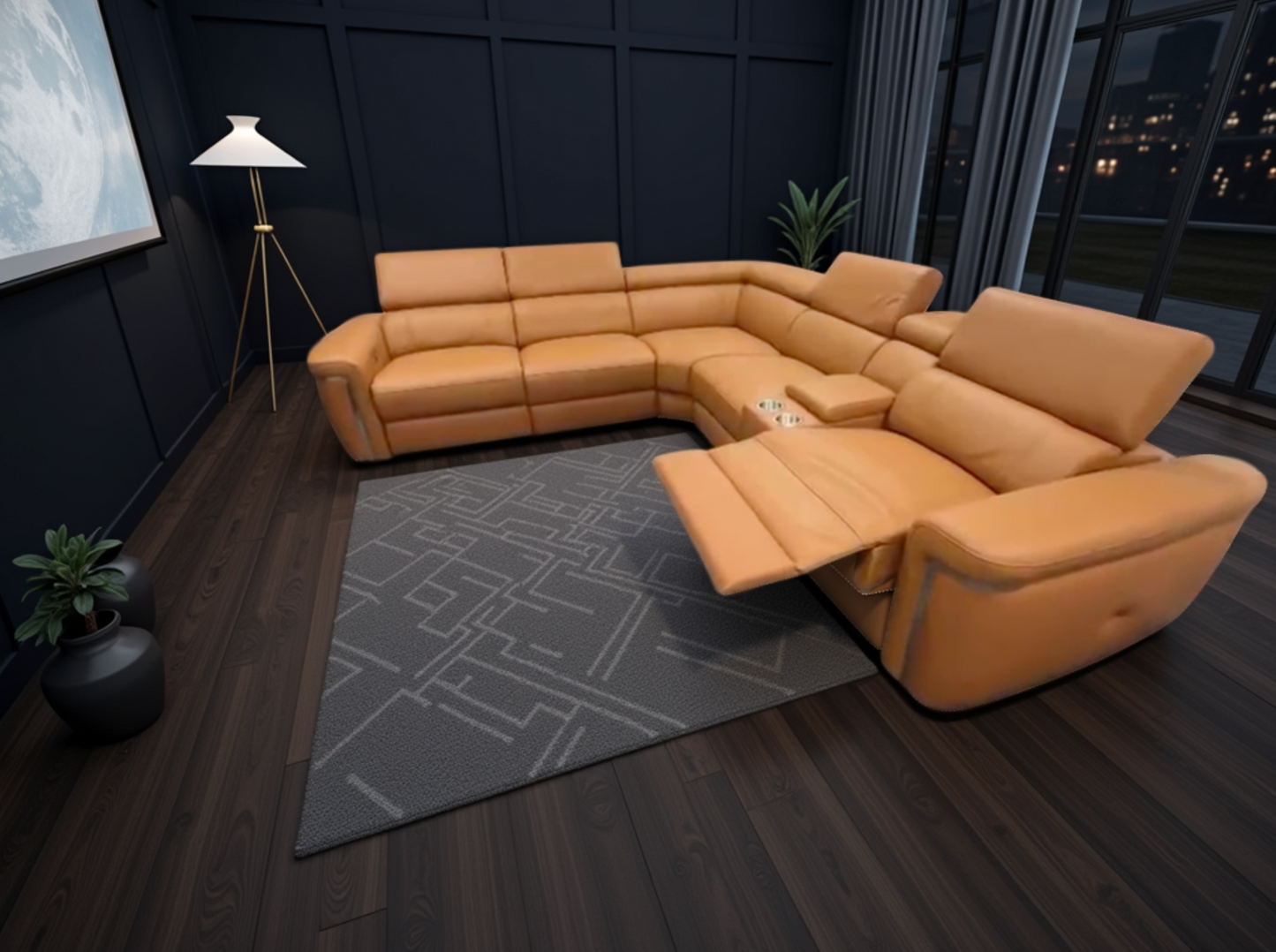 Soho Electric Recliner Sofa Tan Large Corner from Dreamy - sofa with free Isle of Man and UK delivery