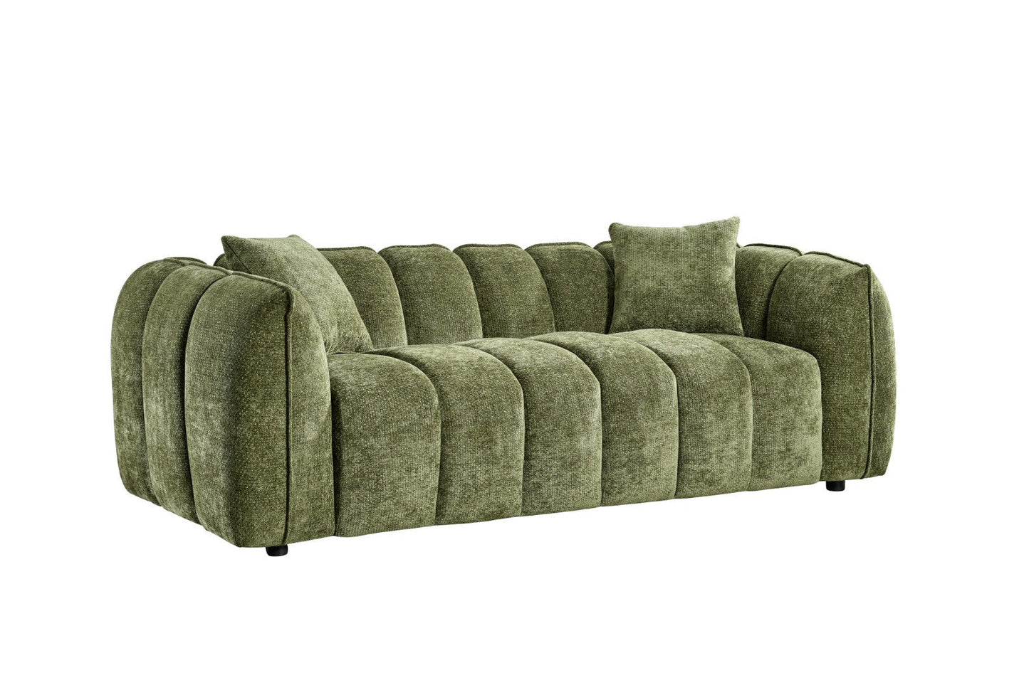 Vera Sofa Olive 3 Seater - modern compact sofa UK at Dreamy