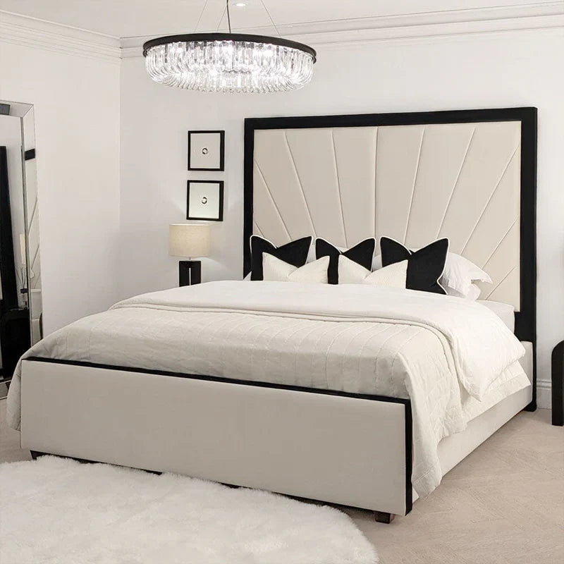 Tokyo Sunburst Bed with Piping