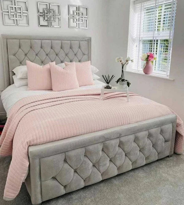 Regal Upholstered Plush Velvet Bed