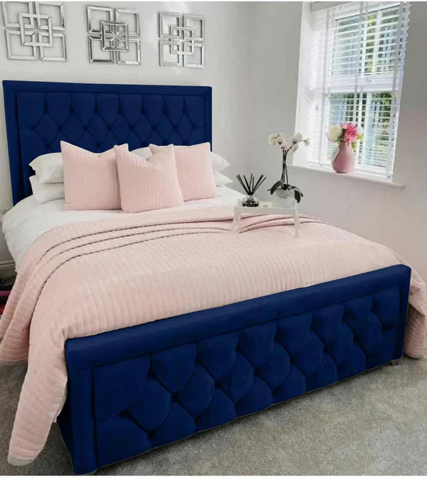 Regal Upholstered Plush Velvet Bed