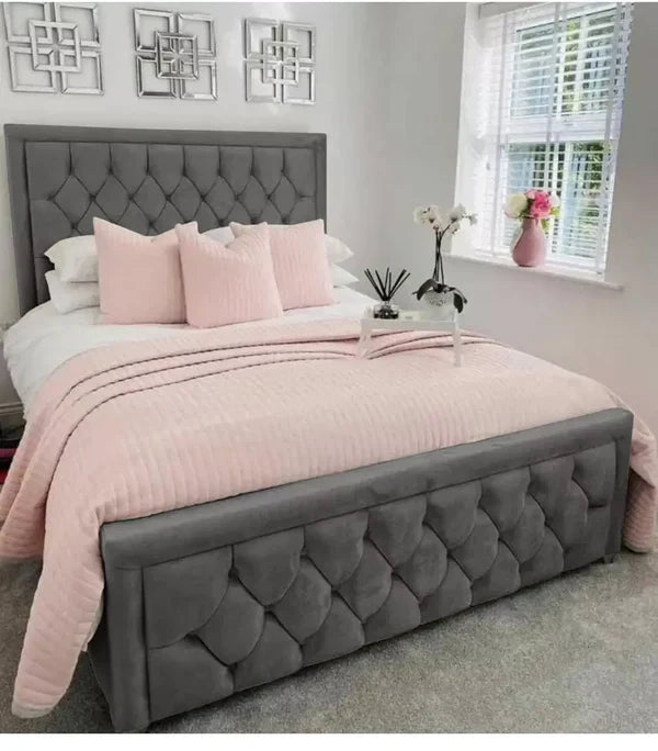 Regal Upholstered Plush Velvet Bed