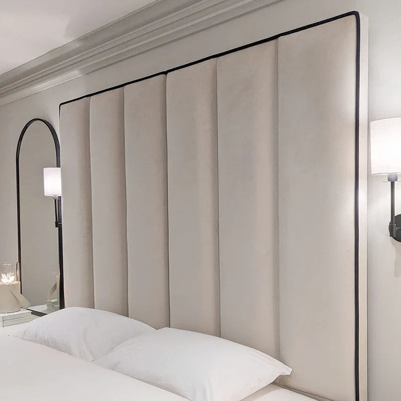 Knightsbridge Luxury Panelled Bed with Contrast Black Piping
