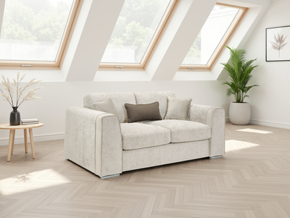 Natalie Beige 2 Seater sofa at Dreamy – W195 x D103 x H90cm with free Isle of Man and UK delivery