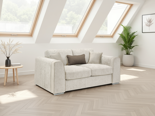 Natalie Beige 2 Seater sofa at Dreamy – W195 x D103 x H90cm with free Isle of Man and UK delivery