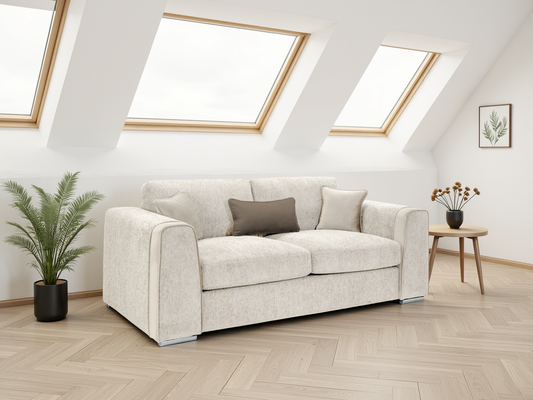 Natalie Beige 3 Seater sofa at Dreamy – W216 x D103 x H90cm with free Isle of Man and UK delivery