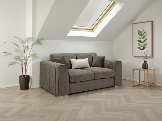 Natalie Mocha 2 Seater Sofa with dimensions W195 x D103 x H90cm | Seat height 50cm | Seat depth 70cm | Seat width 140cm - Dreamy UK and Isle of Man