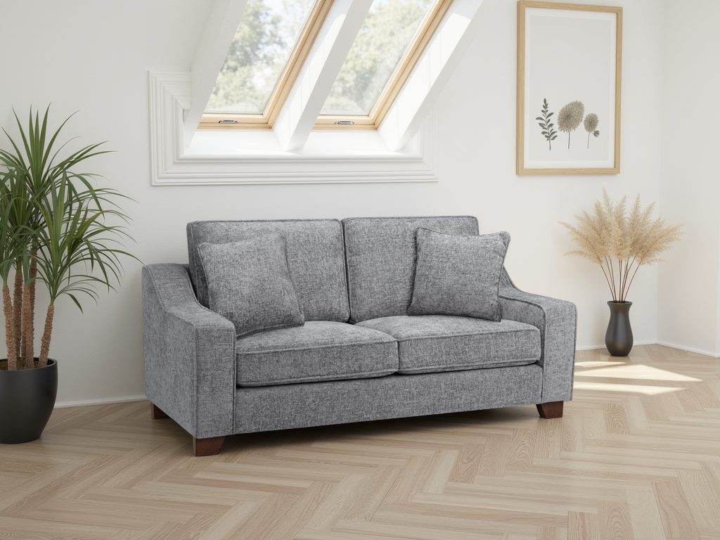 Nelly Sofa Slate 3 Seater - slate fabric 3 seater from Dreamy with free Isle of Man and UK delivery
