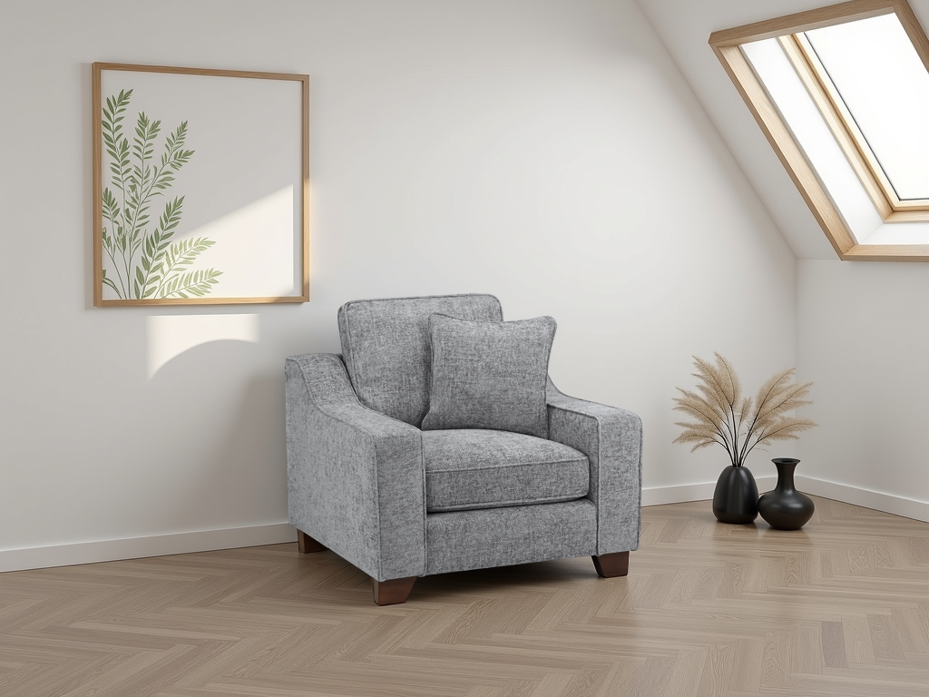 Nelly Sofa Slate Armchair - slate fabric armchair from Dreamy with free Isle of Man and UK delivery