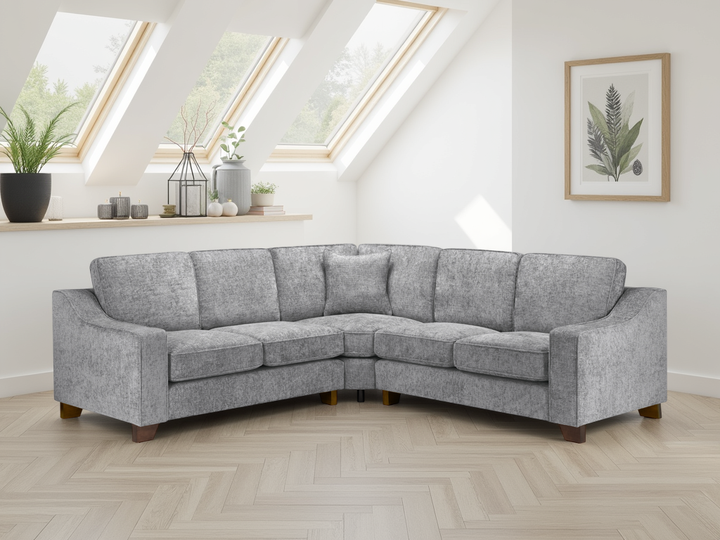 Nelly Sofa Slate Large Corner - slate fabric large corner from Dreamy with free Isle of Man and UK delivery