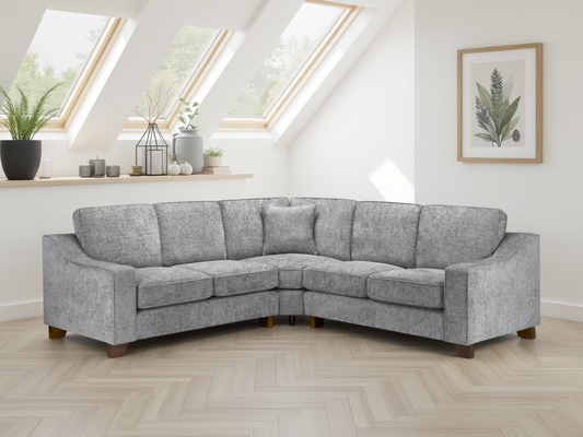 Nelly Sofa Slate Large Corner - slate fabric large corner from Dreamy with free Isle of Man and UK delivery