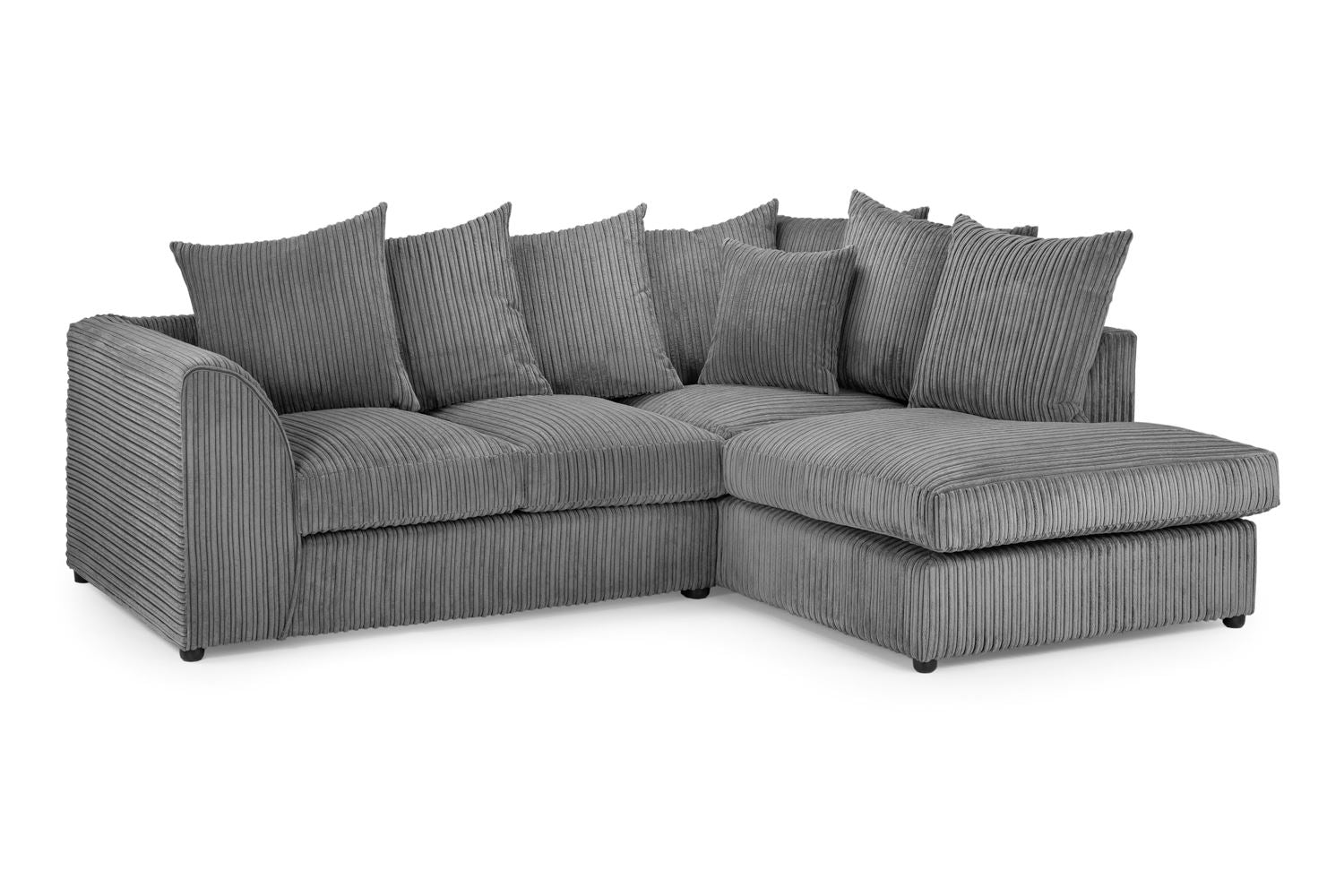 Harper Grey Right Hand Facing Corner sofa at Dreamy – W212 x L164 x D87 x H80cm with free Isle of Man and UK delivery