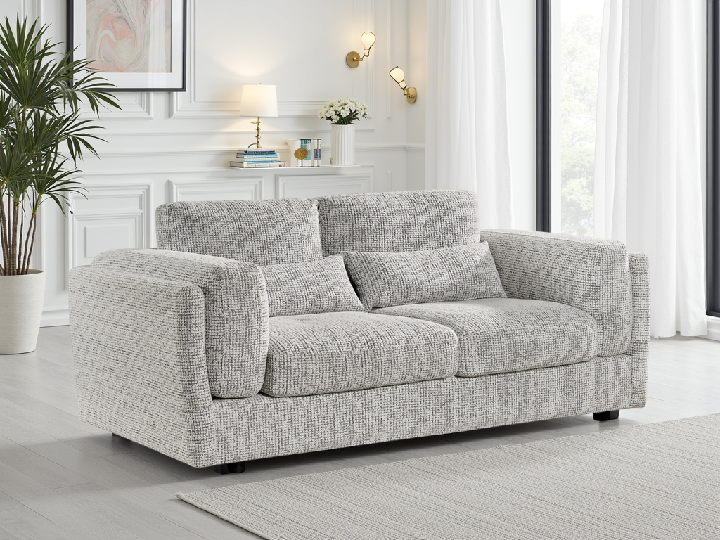 Barbi Sofa Grey 3 Seater - deep seat fabric sofa UK at Dreamy