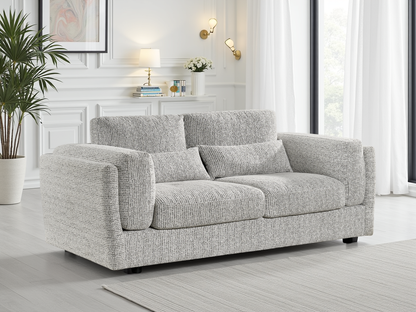 Barbi Sofa Grey 3 Seater - deep seat fabric sofa UK at Dreamy