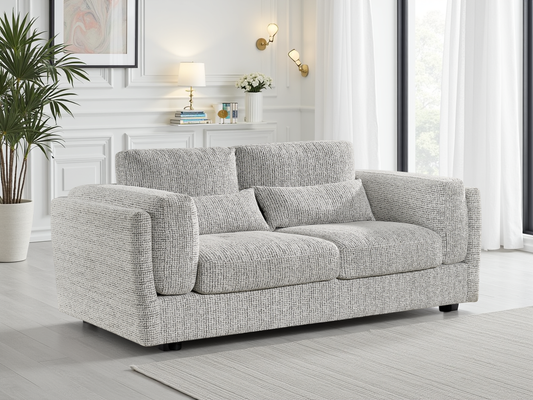 Barbi Sofa Grey 3 Seater - deep seat fabric sofa UK at Dreamy