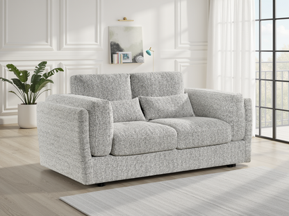 Barbi Sofa Grey 2 Seater - deep seat fabric sofa UK at Dreamy