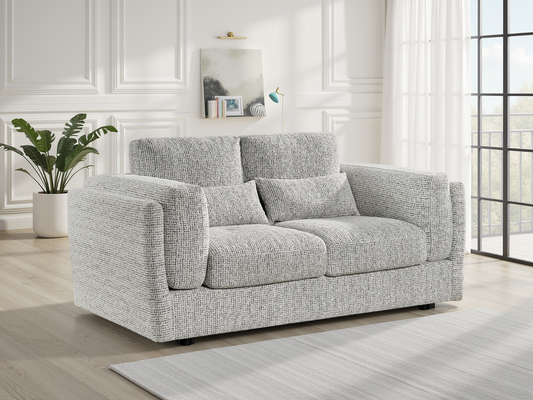 Barbi Sofa Grey 2 Seater - deep seat fabric sofa UK at Dreamy
