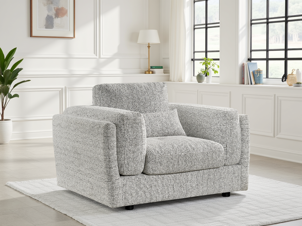 Barbi Sofa Grey Armchair - deep seat fabric sofa UK at Dreamy