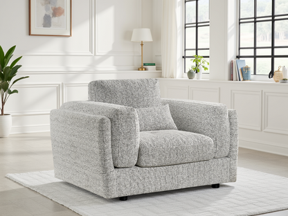 Barbi Sofa Grey Armchair - deep seat fabric sofa UK at Dreamy
