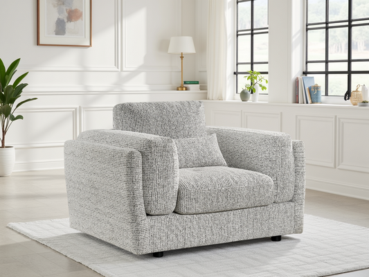 Barbi Sofa Grey Armchair - deep seat fabric sofa UK at Dreamy