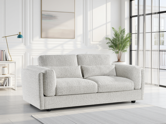 Barbi Sofa Beige 3 Seater - deep seat fabric sofa UK at Dreamy