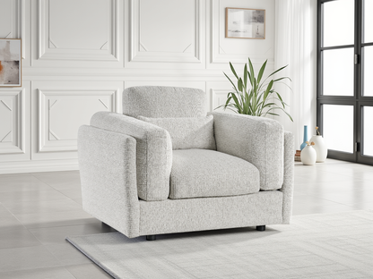 Barbi Sofa Beige Armchair - deep seat fabric sofa UK at Dreamy