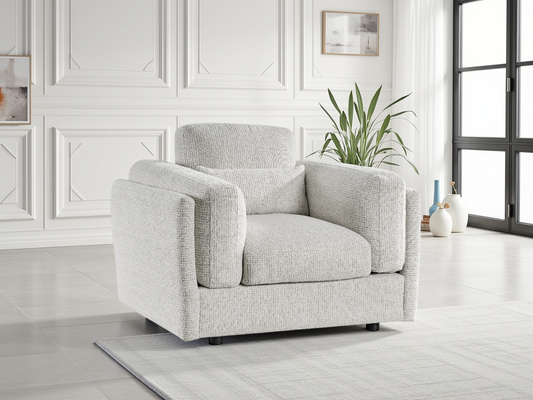 Barbi Sofa Beige Armchair - deep seat fabric sofa UK at Dreamy