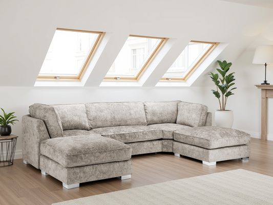 Bianco Fullback Sofa Truffle U Shape Corner at Dreamy – fullback u shape corner sofa with free Isle of Man and UK delivery