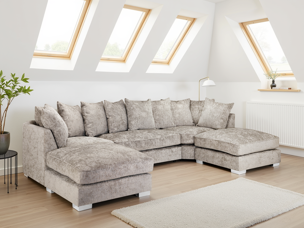 Bianco Scatterback Sofa Truffle U Shape Corner at Dreamy – scatterback u shape corner sofa with free Isle of Man and UK delivery