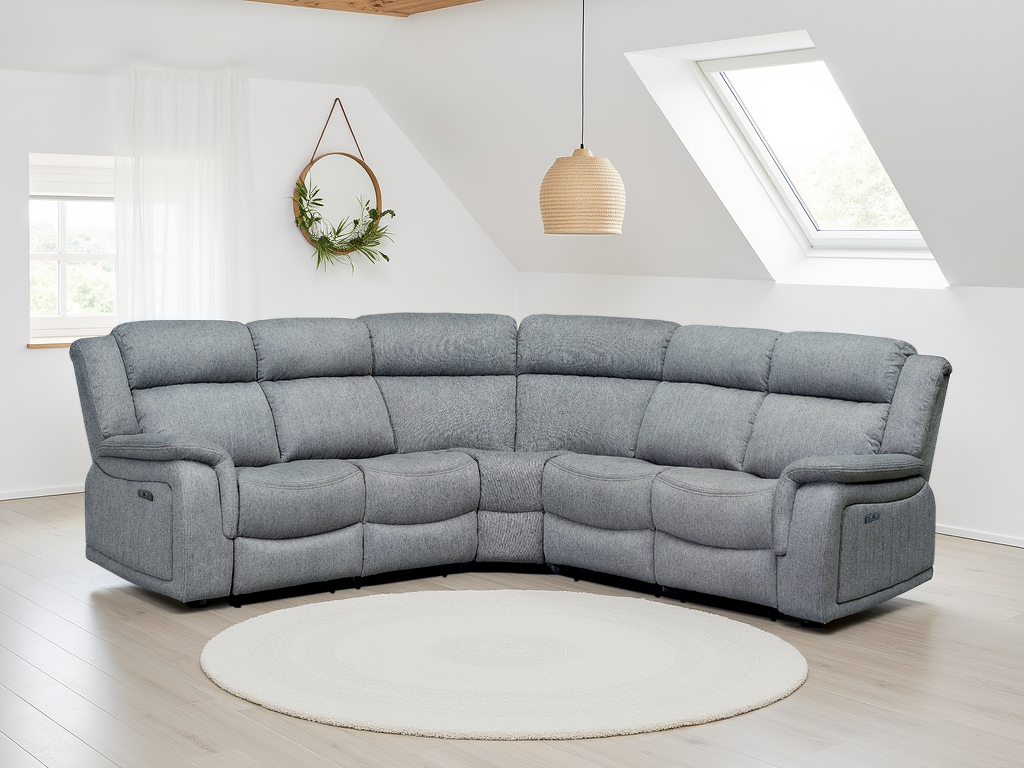 Lindy Electric Recliner Sofa Grey Large Corner at Dreamy furniture store