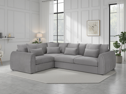 Milo Sofa Grey Left Hand Facing Corner at Dreamy – deep seat corner sofa UK with free Isle of Man and UK delivery