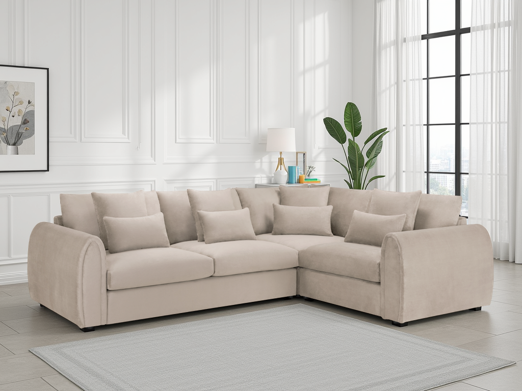 Milo Sofa Mocha Right Hand Facing Corner at Dreamy – deep seat corner sofa UK with free Isle of Man and UK delivery
