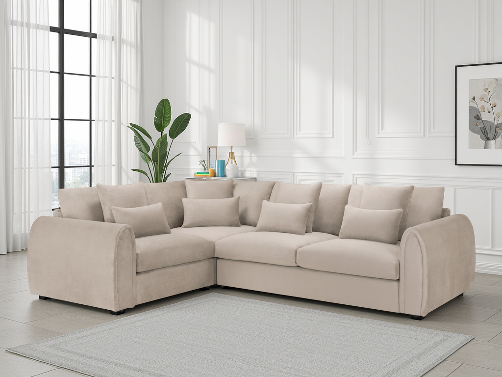 Milo Sofa Mocha Left Hand Facing Corner from Dreamy - sofa with free Isle of Man and UK delivery