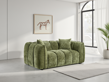 Vera Sofa Olive 2 Seater - modern compact sofa UK at Dreamy