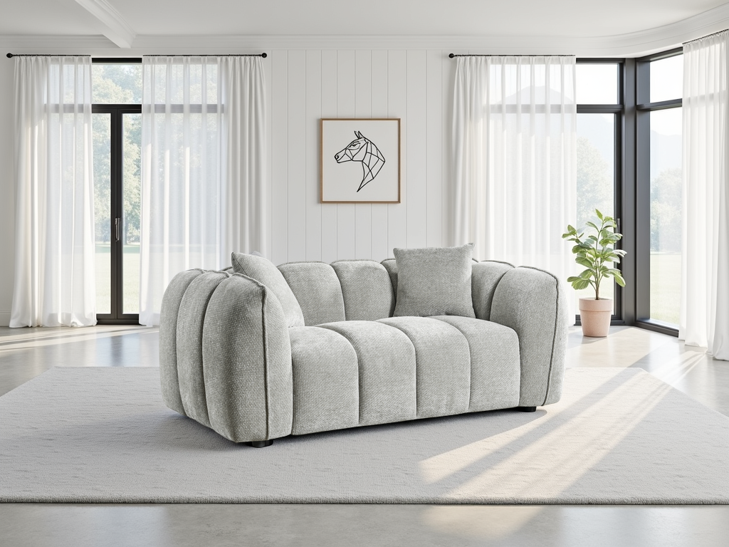 Vera Sofa Grey 2 Seater - modern compact sofa UK at Dreamy