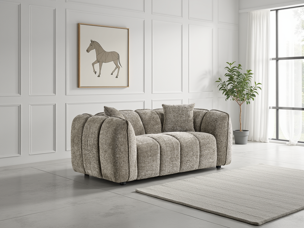 Vera Sofa Mocha 2 Seater - modern compact sofa UK at Dreamy