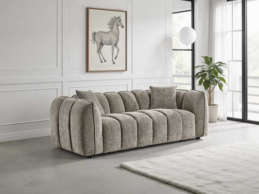 Vera Sofa Mocha 3 Seater - modern compact sofa UK at Dreamy