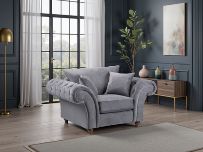 Willow Grey Armchair sofa - premium fullback sofa with UK and Isle of Man delivery
