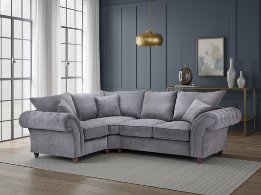 Willow Grey Left Hand Facing Corner sofa - premium fullback sofa with UK and Isle of Man delivery