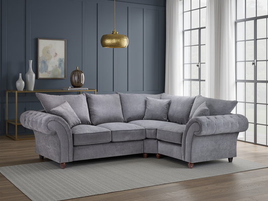 Willow Grey Right Hand Facing Corner sofa - premium fullback sofa with UK and Isle of Man delivery