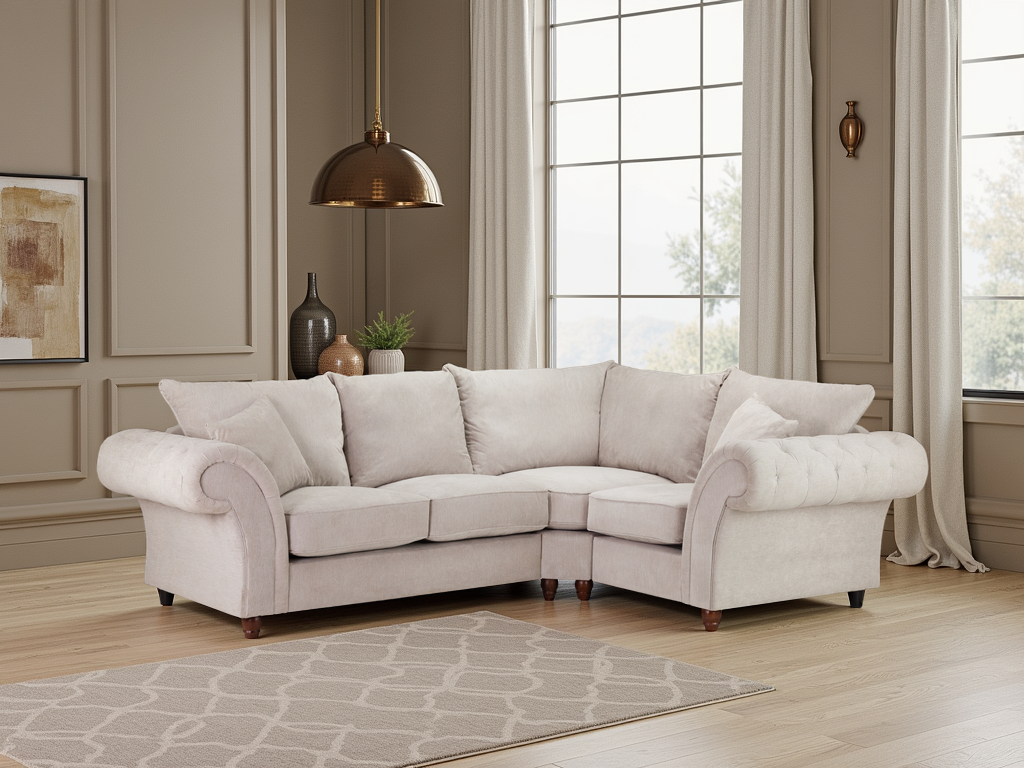 Willow Stone Right Hand Facing Corner sofa - premium fullback sofa with UK and Isle of Man delivery